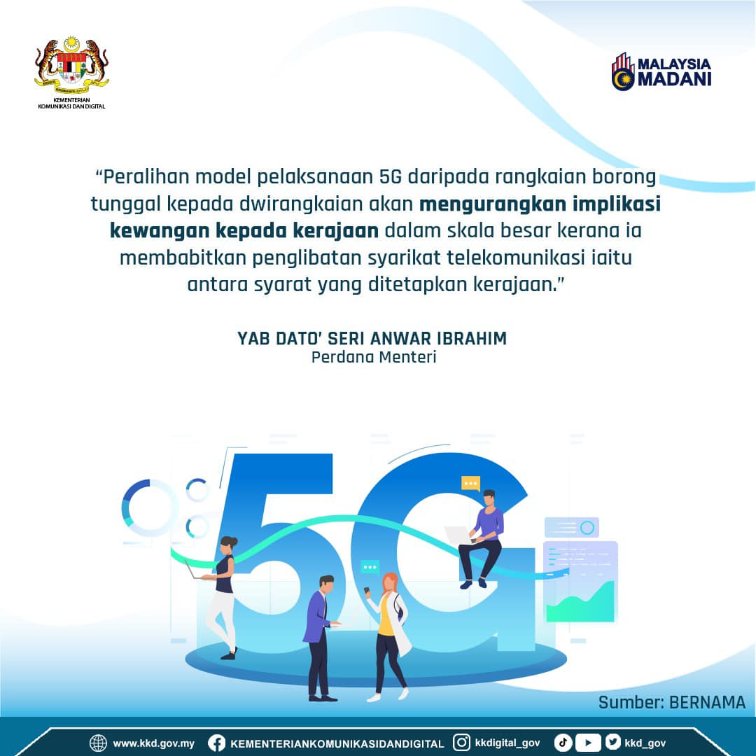 DWIRANGKAIAN 5G MENGURANGKAN IMPLIKASI KEWANGAN KEPADA KERAJAAN